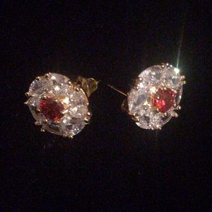 Flower Shaped CZ Earrings